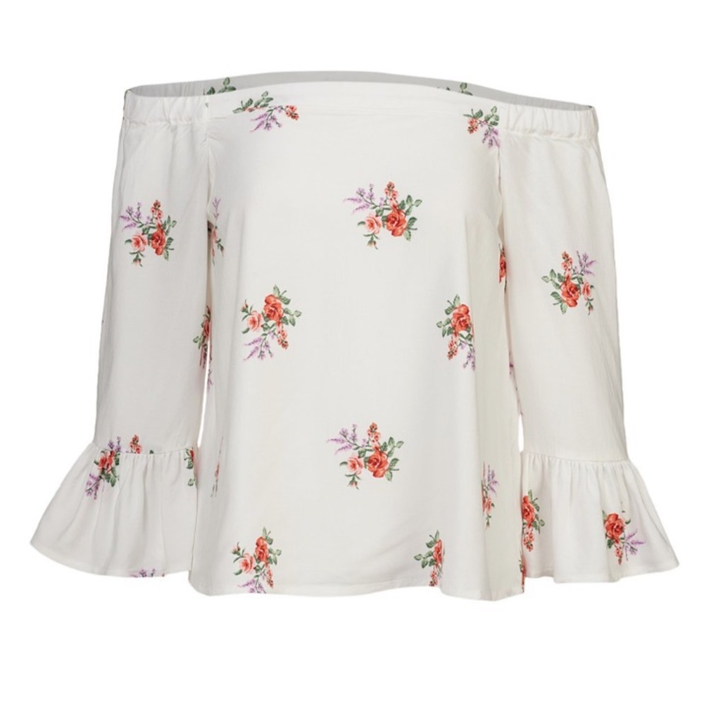 F21 Floral off the shoulder blouse